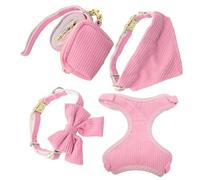 EXAOMBLE 1ensemble pour Chien Léger Et Respirant avec Collier Et Sangle Ajustables Ensemble Pratique pour Chiens Petits Et Moyens