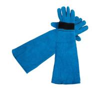 EXAOMBLE 1paire De pour Animaux Cuir Synthétique pour Toilettage Manipulation De Chiens Et Chats Anti-Morsure pour Alimentation Bain Bleu
