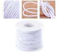 EXAOMBLE 1rouleau Fil Élastique Blanc pour Bijoux DIY Corde Résistante pour Bracelets Perles Fil Macramé et Scoubidou Accessoires de Création Artisanale