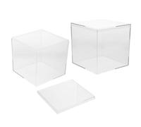 EXAOMBLE 2 Boîtes à Bonbons Carrées Protection Solide et Design Élégant 12x12x12 Cm en Plastique Transparent Rangement Pratique et Décoratif pour Fêtes et Célébrations