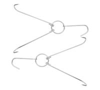 EXAOMBLE 2 Crochets à Viande en Acier Inoxydable pour Barbecue, Épaisseur 5,6mm, Longueur 21,5cm, Usage Polyvalent pour Fumer et Suspendre la Viande Facilement