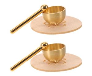 EXAOMBLE 2 Ensembles Mini Brass Tibetan Singing Bowls For Meditation Portable Sound Healing Bowls With Mallet And Pad Relaxation Gift For Yoga Mindfulness Stress Relief