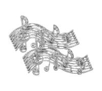 EXAOMBLE 2 Pièces Broche Musicale Élégante Fixation Sécurisée en Alliage de Zinc avec Cristaux Scintillants et Finition Polie pour Vestes et Chapeaux Lors D'expositions Artistiques