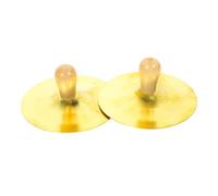 EXAOMBLE 2 pièces Cymbales à Doigt Cuivre avec Poignées Bois pour Danse Du Ventre et Éveil Musical des Garçon Fille Petites Cymbales Compactes pour Débutants et Jeux Parent Garçon Fille