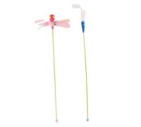 EXAOMBLE 2 pièces de Jeu pour Chat Jouets Interactifs Colorés avec Longue Perche pour Intérêt des à Intérieur Couleur Aléatoire Couleur Aléatoire