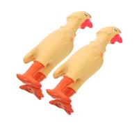 EXAOMBLE 2 Pièces Mâcher pour Chien en Latex Jaune, Interactif Couineur de Poulet Cartoon, Résistant pour Chiots et Chiens Moyens, pour Usage Quotidien