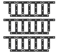 EXAOMBLE 20 Supports Plats en T en Acier Laminé à Froid Noirs - Équerres de Renfort pour Meubles, Supports D'étagères et Plaques de Réparation - Lot de 20 Pièces, Fixations Robustes
