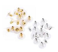 EXAOMBLE 200 Pièces Fermoirs de Boucles D'oreilles en Fer Argenté avec Coussinets, Design Élégant, Petite Taille Portable pour Boucles D'oreilles Sécurisées