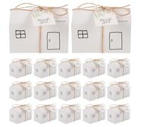 EXAOMBLE 20ensembles Boîtes à Dragées Mariage Papier avec Étiquettes à Suspendre Coffrets Cadeau Couple Original pour Cadeaux Invités Bonbonnières Créatives Style Maison Blanche Kit Cadeau