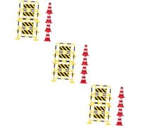 EXAOMBLE 24pièces Miniatures De Barricades De Circulation Modèle De Route pour Apprentissage des Signalisation Et Jeu De Rôle Urbain Couleurs pour Faciliter Enseignement du Trafic