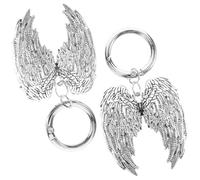 EXAOMBLE 2pcs Breloques Décoratives en Forme D'ailes pour Bottes en Alliage de Zinc Argenté, Style Interchangeable Résistant à L'usure pour Vie Quotidienne et Sorties