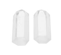 EXAOMBLE 2pcs Natural Crystal Hexagonal Columns 5-6cm, Sixsided Structure for Home Decoration and Meditation, Expertly Polished Gemstones to Boost Energy