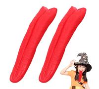 EXAOMBLE 2pcs Prothèses de Langue Rouge en Caoutchouc Réalistes, Accessoires de Farces pour Adultes, Décorations de Fête Créatives et Drôles pour Festivals et Rassemblements