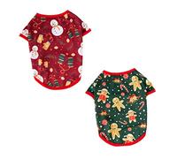 EXAOMBLE 2pièces Costume De Noël pour Animaux De Compagnie avec Motif De Bonhomme Bonhomme Épice pour Chiens Et Chats Vêtements Amusants pour Fêtes Et Promenades