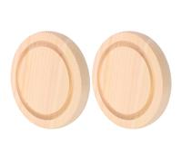 EXAOMBLE 2pièces Plateau Bois pour Base De Cloche Verre Support Décoratif pour Plantes Succulentes Et Fleurs Séchées Décor De Bureau Et Maison