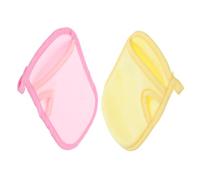 EXAOMBLE 2pièces Serviette de Bain pour Garçon Fille de Toilette Exfoliant Éponge de Bain Articles de Shower Motifs Rose et Jaune