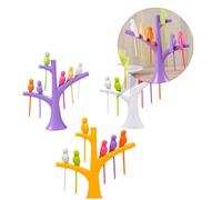 EXAOMBLE 3 ensembles Lot de Supports de Cure-dents Oiseau Fourchettes Apéritives Réutilisables pour Fruits Sandwichs et Desserts Décorations Festives pour Mariages et