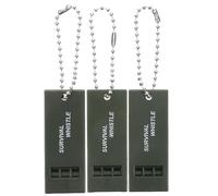 EXAOMBLE 3pcs Sifflet de Secours en de séisme Sifflet d'alerte à décibels élevés Sifflet de Sauvetage en extérieur Camping ABS avec chaîne perlée Noir
