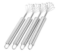 EXAOMBLE 4 Pièces Grattoir à Noix Acier Inoxydable Robuste pour Extraire la Chair de Fruit Tropical, Outil Multifonction pour Pique-niques en Plein Air et Restaurants Argentés
