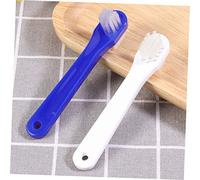 EXAOMBLE 4Pièces Dents Double Face pour Prothèses Dentaires de Blanches Bleues Outil de Nettoyage pour Fausses Dents Prothèses