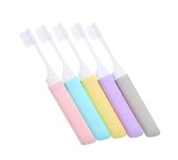 EXAOMBLE 5 pièces Lot de Brosses à Dents Pliables pour Adultes Poils Souples Design Compact et Pliant Accessoires de Voyage Pratiques et Durables pour Nettoyage Profondeur Lors de