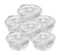 EXAOMBLE 6 Pièces Marmite à Soupe Chaude Jetable en Papier D'aluminium 1150ml avec Couvercle Rond Résistant la Déformation pour Camping et Pique-niques
