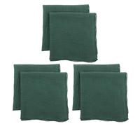 EXAOMBLE 6 Pièces Serviettes en Tissu Lavables en Coton, Carrées, 20, 3 Cm | Texture Lin, Vert Foncé, Décoratives pour Banquet Cuisine, Réutilisables Après Lavage