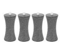 EXAOMBLE Accessoires Solide 4pcs Têtes de Rechange Rouleaux en Carbure de Silicium Noir pour Soin des Pieds et Élimination de Peau Morte pour Pédicure Électrique