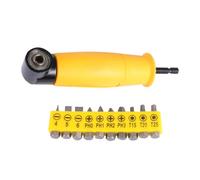 EXAOMBLE Adaptateur de Perceuse à Angle Droit Jaune 90 Degrés en Acier Vanadium Changement Rapide de Embout pour ouille et Perceuse Électrique