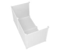 EXAOMBLE Anti-éclaboussures Trois Côtés et Dessus Ventilé pour Bac à Litière Chat avec Haut avec Plastique PP Blanc pour Salles de Bain et Balcons