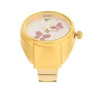 EXAOMBLE Bague de Montre Rouge Rétro en Acier Inoxydable et Verre | Facile à Porter, Effet Décoratif Pratique, Pile Bouton Incluse pour Lecture de L'heure
