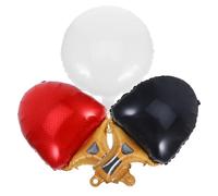 EXAOMBLE Ballons Sportifs de Tennis de Table 3 Pcs - Ballon Rond Blanc 2 Raquettes Rouge et Noir - Kit Décoration Fête Sportive Anniversaire Compétition