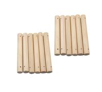 EXAOMBLE Bâtons Ronds en Bois Massif Percés 3 Mm Accessoires Artisanaux Réutilisables 25 pour Échelle D'animaux de Compagnie pour Projets DIY et Modélisme