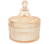 EXAOMBLE Bocal en Verre Ambré 1 Pièce Pot à Bonbons Récipient Hermétique Large Ouverture pour Rangement la Cuisine et Salle de Bain Organisateur pour Snacks et Coton-Tige