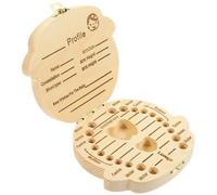 EXAOMBLE Boîte à Dents de Lait Rangement Sécurisé Compartiments Individuels en Bois et Alliage Préservation des Souvenirs D'enfance, Cadeau pour Bébé pour Nouveau-né