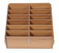 EXAOMBLE Boîte de Rangement pour Cartes Multi-Grilles 12 Compartiments en Bois de Noyer Organiseur Fiable pour Jeux de Cartes Trieur Compact pour Stockage à Domicile et Transport
