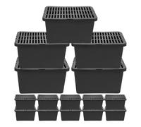 EXAOMBLE Boîte de Transport en Plastique Respirante pour Reptiles et Hamsters, Légère avec Couvercle, 15 Pièces, pour L'élevage et L'alimentation des Petits Animaux