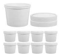 EXAOMBLE Bols à Soupe Jetables 4Oz Couvercles Empilables pour Soupes Salades Desserts et Stockage Alimentaire à Emporter