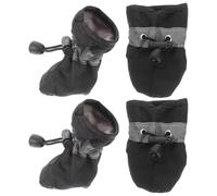 EXAOMBLE Bottines Imperméables pour Chiens Noirs 4pcs, Chaussures Antidérapantes en Tissu, Faciles à Enfiler, Promenades et Aventures en Extérieur
