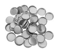 EXAOMBLE Bouchons De Bouteilles Aplatis Diy 2,54 Cm Acier Argenté Pour Bricolage Créatif Loisirs Créatifs Fête 100 Pièces Pack