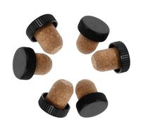 EXAOMBLE Bouchons en Liège pour Bouteilles de Vin 19mm, Lot de 6 Pièces en Plastique Étanchéité pour Mieux Conserver le Vin Rouge, pour Table à Manger et Bars
