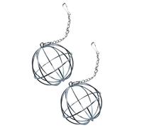 EXAOMBLE Boules de Gazon en Acier Inoxydable 2 Pièces Multifonctionnelles et Économes en Espace pour Lapins et Chinchillas pour Balcons ou Jardins