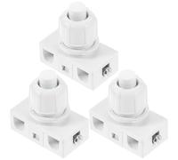 EXAOMBLE Boutons-Poussoirs Lot de 3 à Réarmement Automatique pour Interrupteur de Lampes et Appareils Électroménagers Montage à Vis Compact et Léger Usage Domestique