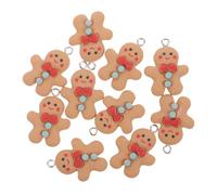 EXAOMBLE Breloques Bonhomme En Pain D'épice Diy 10 Pièces Pour Création Bijoux Pendentif De Boucle D'oreille Pour Artistes Amateurs Couleur Marron Décorations De Noël Présents Personnalisés