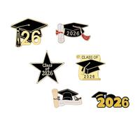 EXAOMBLE Broches Élégantes pour Remise de Diplôme 2026 Ensemble de 6 en Alliage de Zinc Souvenir Significatif Résistant Décoloration Plusieurs styles pour Événements de Plusieurs styles