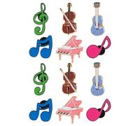 EXAOMBLE Broches en Alliage Style Unique Musique Notes et Instruments Lot de 12 pour Décoration Portable Vêtements et Paquet pour Anniversaires et Usage Quotidien