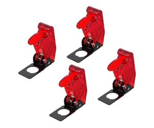 EXAOMBLE Cache-interrupteur à Bascule Étanche et Anti-poussière 12mm Transparent Rouge 4 Pièces, Couvercle de Sécurité pour Interrupteur Industriel, Protection les Activations