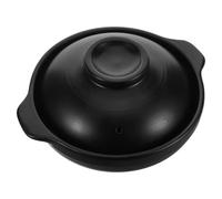 EXAOMBLE Casserole Résistante à Chaleur en Céramique 900ml Résistante la Chaleur avec Technologie Lithium, Anti-fissure Design Élégant Noir pour Cuisson du Riz et Usage Commercial
