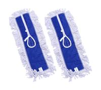 EXAOMBLE Chiffons de Remplacement 2 Pièces 60X15X2Cm Microfibre Lavables pour Balai à Franges Nettoyage Sols et Fenêtres Usage Quotidien