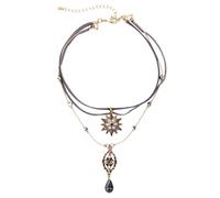 EXAOMBLE Collier à Plusieurs Rangs en Alliage, Confortable à Porter Pendentifs Étoile et Goutte D'eau Élégant et Créatif Couleur Aléatoire pour Fête et Festival